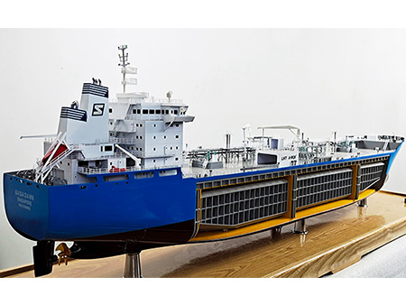 Cutaway model of LNG carrier